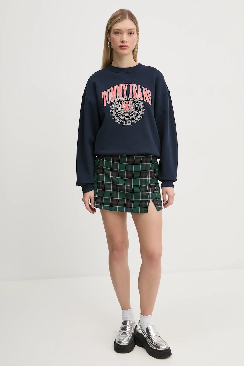 Кофта Tommy Jeans женская цвет синий с принтом DW0DW20211 Кофта Tommy Jeans женская цвет синий с принтом DW0DW20211