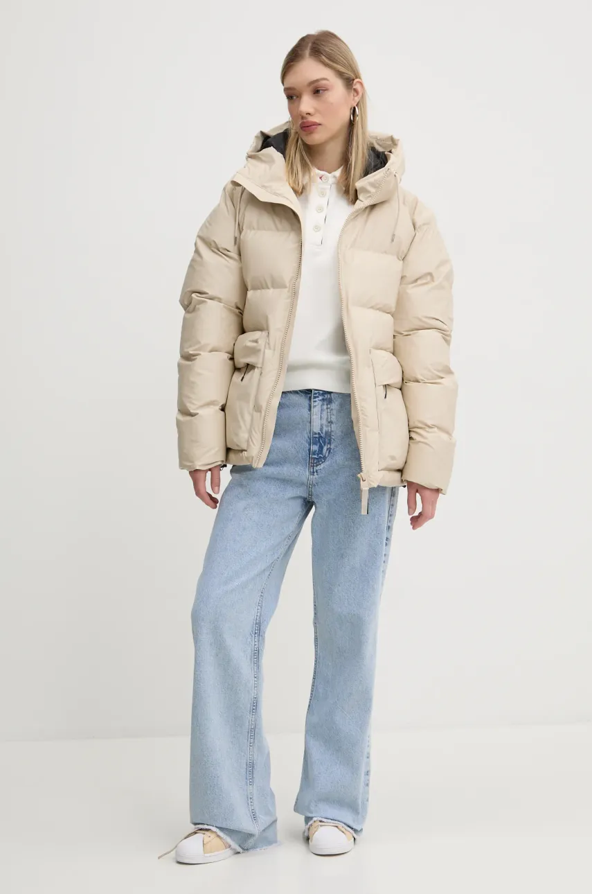 Хлопковая кофта Tommy Jeans женская цвет бежевый с аппликацией DW0DW20537 Хлопковая кофта Tommy Jeans женская цвет бежевый с аппликацией DW0DW20537