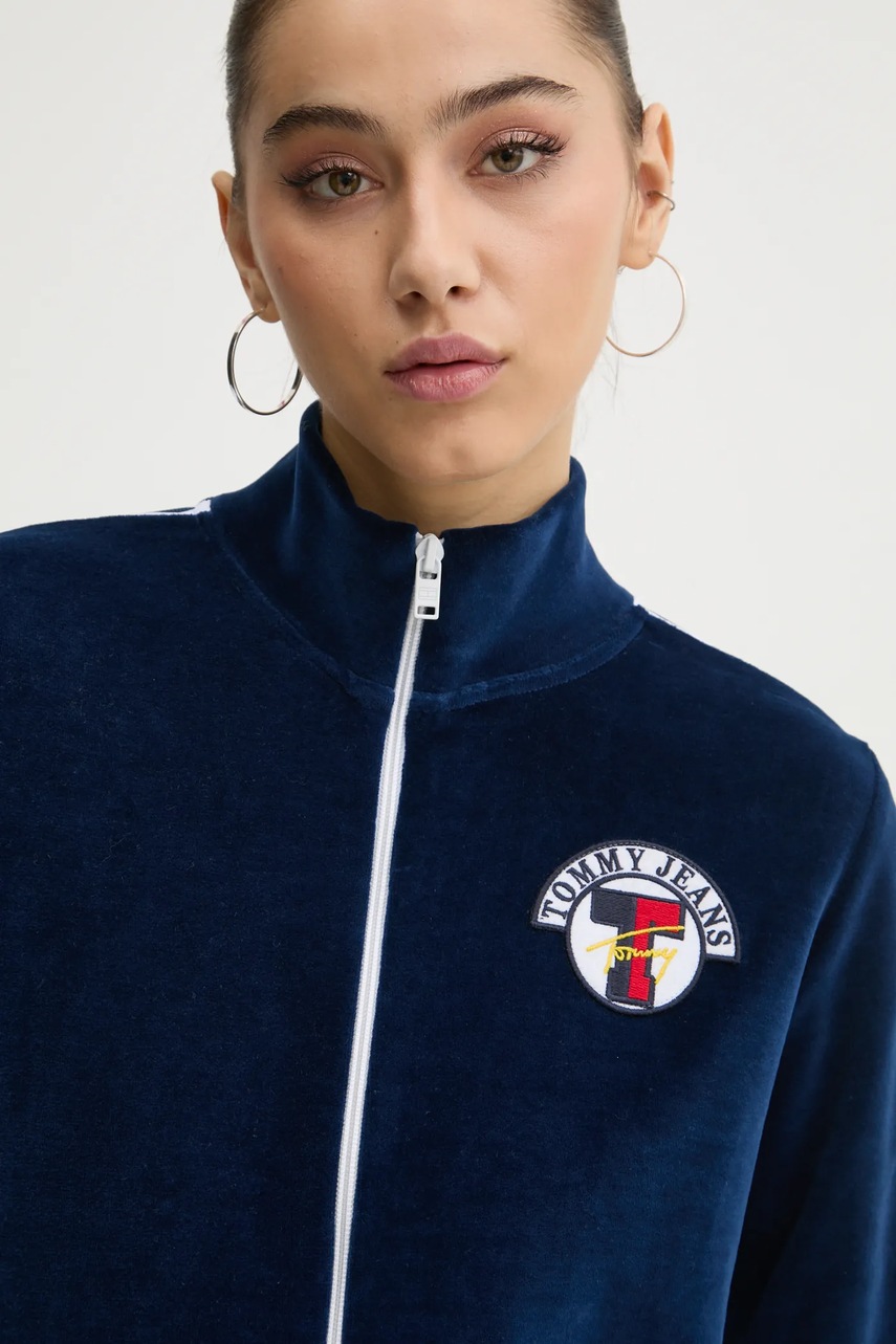 Кофта Tommy Jeans жіноча колір синій однотонна DW0DW20565 