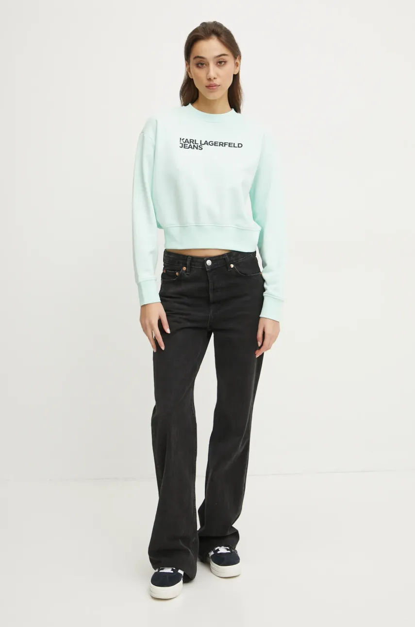 Кофта Karl Lagerfeld Jeans женская цвет зелёный с принтом A1W20005 Кофта Karl Lagerfeld Jeans женская цвет зелёный с принтом A1W20005
