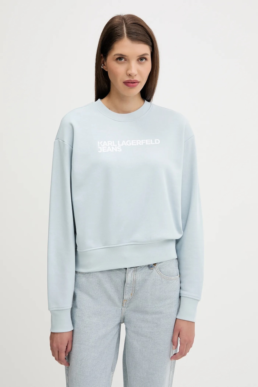 Karl Lagerfeld Jeans bluză culoarea alb, cu imprimeu, A1W20005