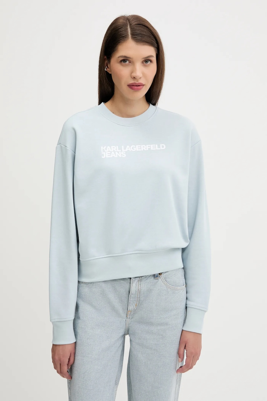 Karl Lagerfeld Jeans bluză culoarea alb, cu imprimeu, A1W20005