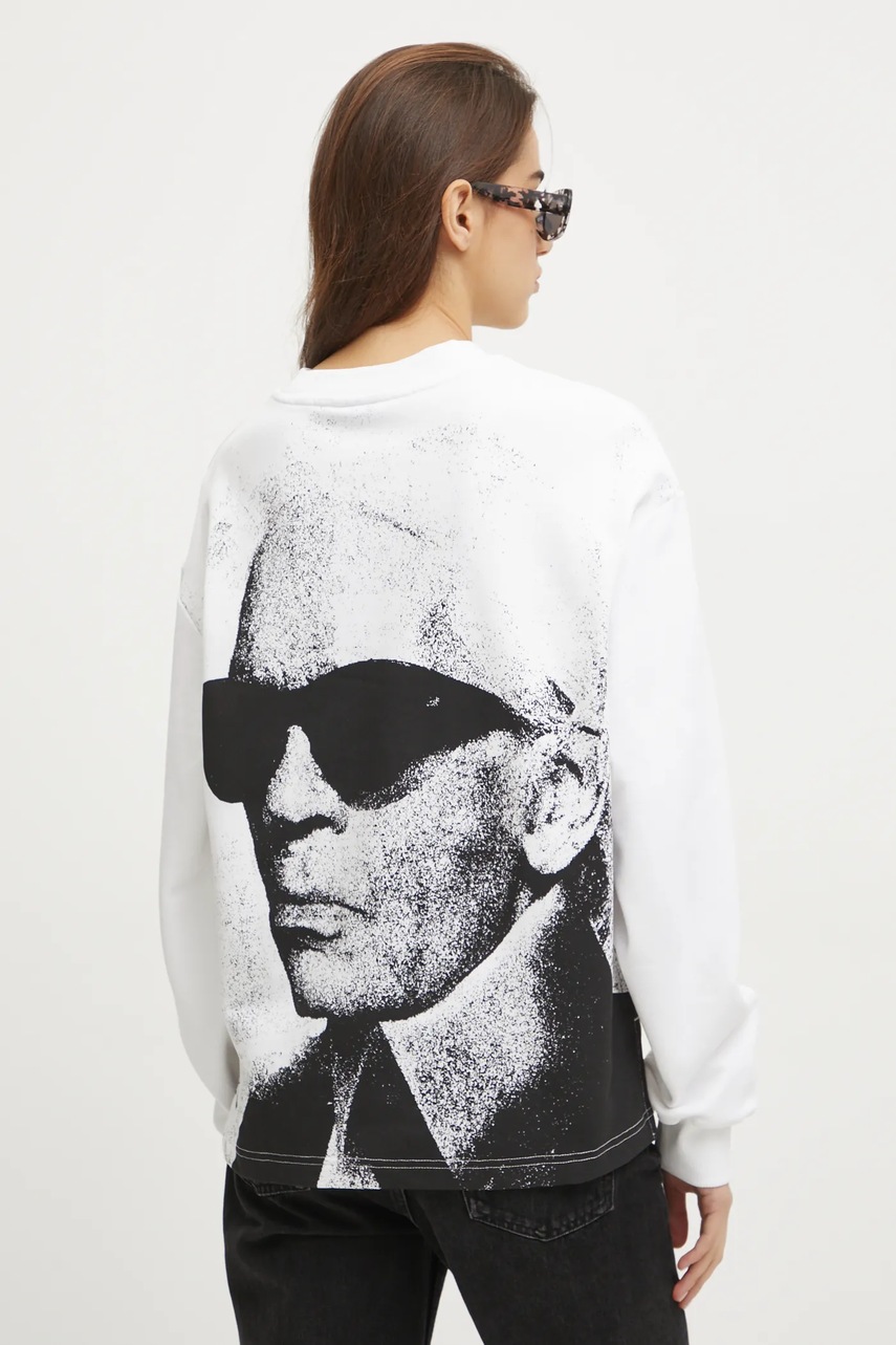 Бавовняна кофта Karl Lagerfeld Jeans жіноча колір білий з принтом A1W20068 