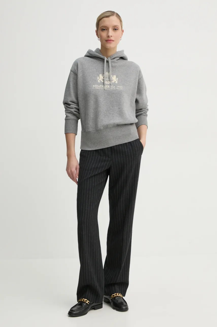 Кофта Tommy Hilfiger женская цвет серый с капюшоном меланж WW0WW43849 Кофта Tommy Hilfiger женская цвет серый с капюшоном меланж WW0WW43849