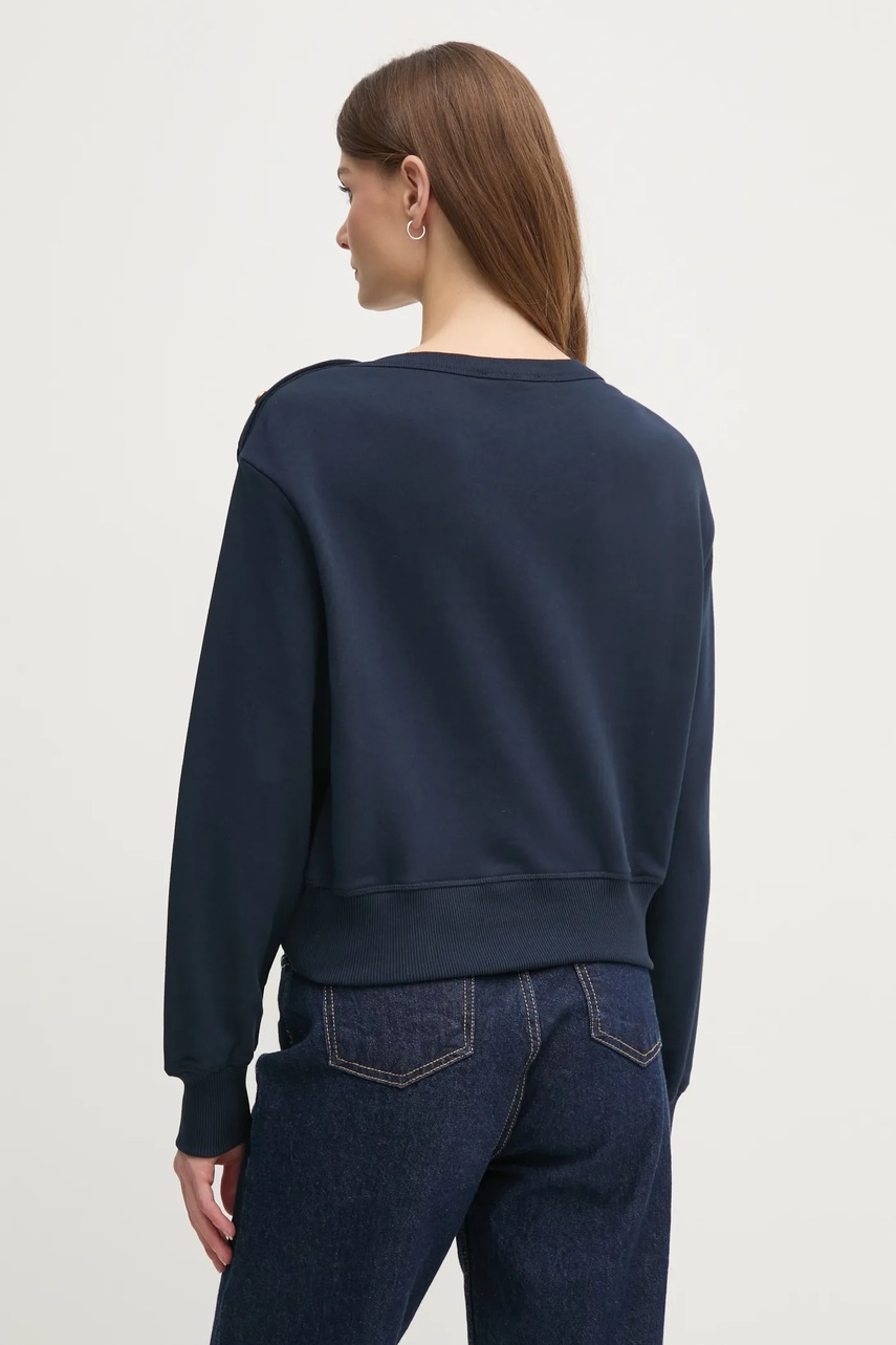 Βαμβακερή μπλούζα Tommy Hilfiger γυναικεία, χρώμα: ναυτικό μπλε, WW0WW44447 φωτογραφία