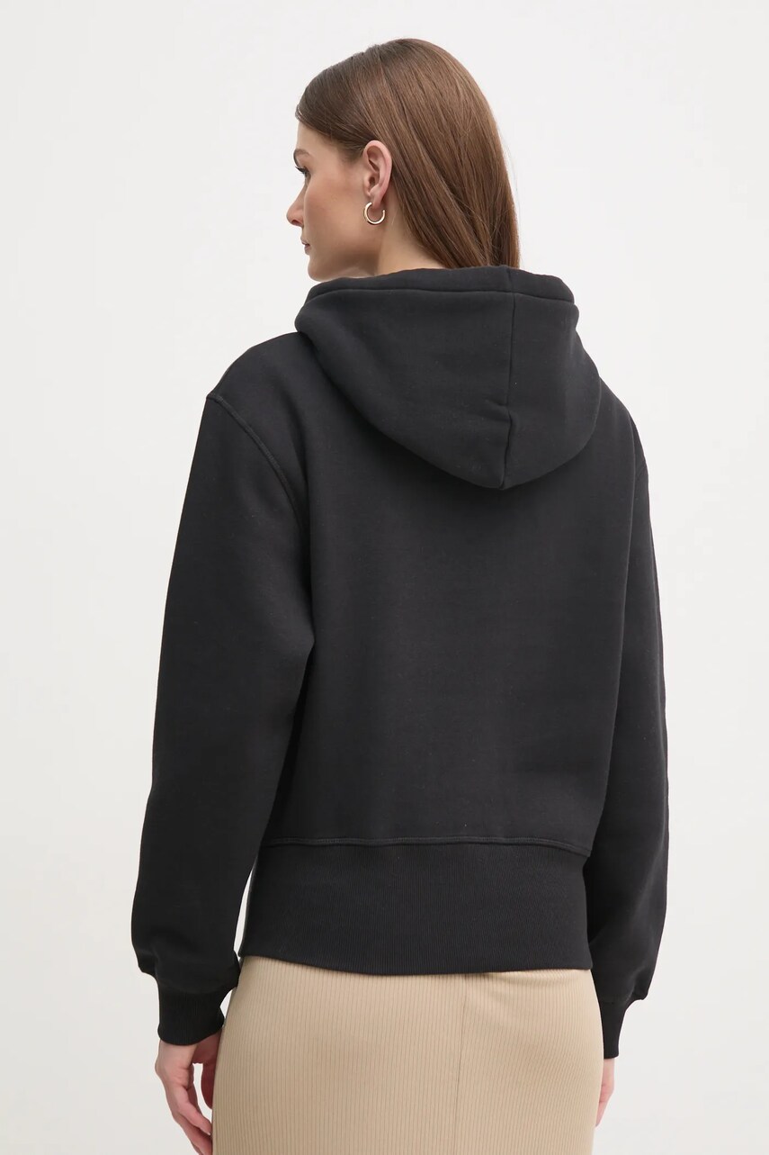 Tommy Hilfiger felső fekete, női, sima, kapucnis, WW0WW44991 termék 2. képe