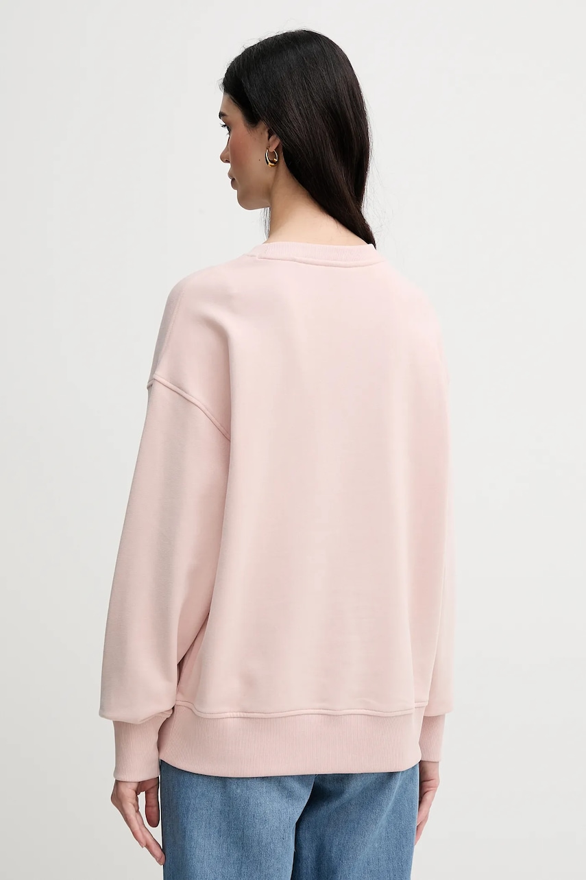 Хлопковая кофта BOSS Orange женская цвет розовый однотонная 50534821