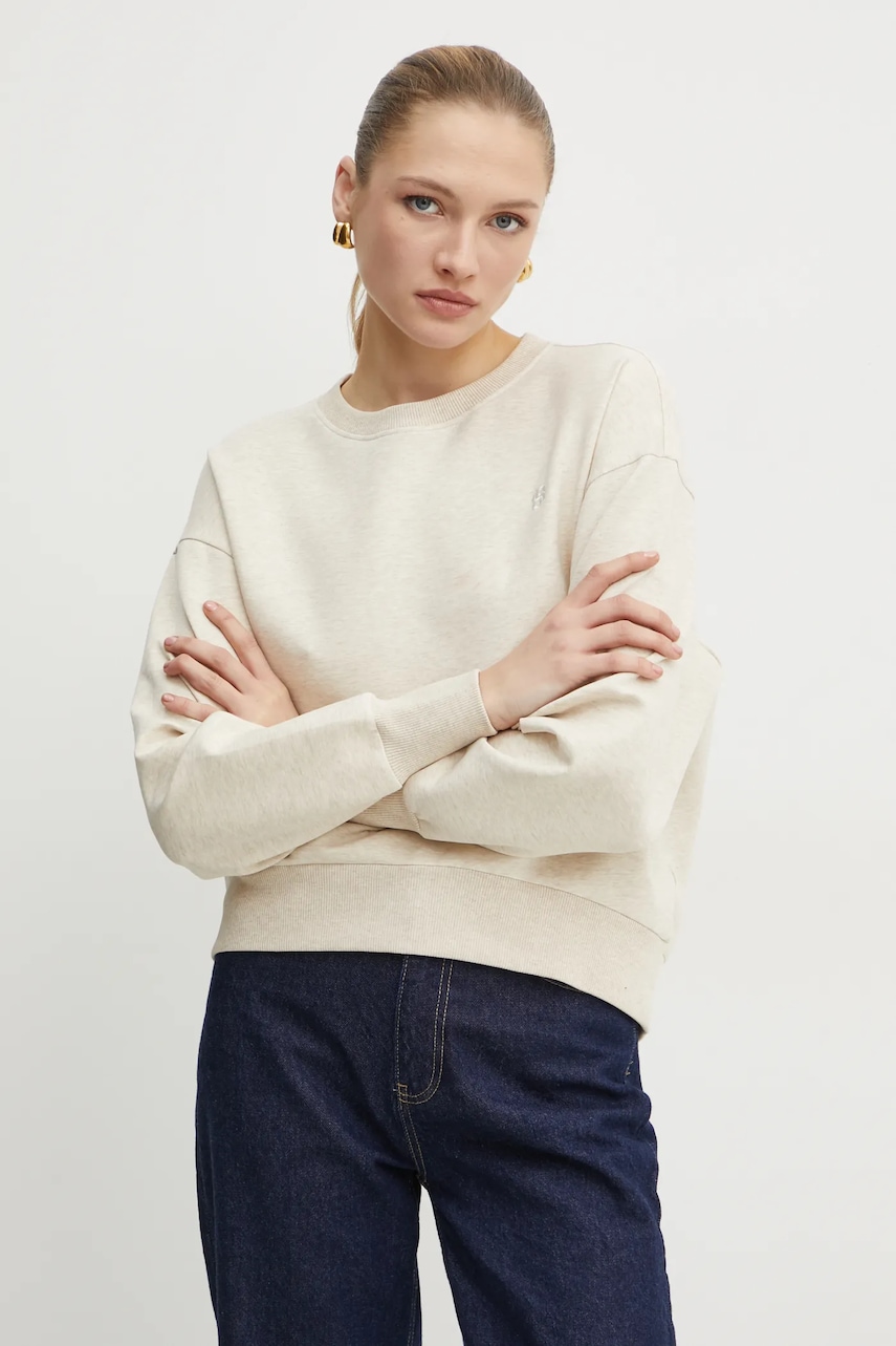 BOSS bluza damska kolor beżowy gładka 50534558