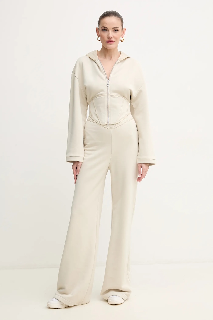 Кофта Pinko женская цвет бежевый с капюшоном однотонная 105026 A2HB Кофта Pinko женская цвет бежевый с капюшоном однотонная 105026 A2HB