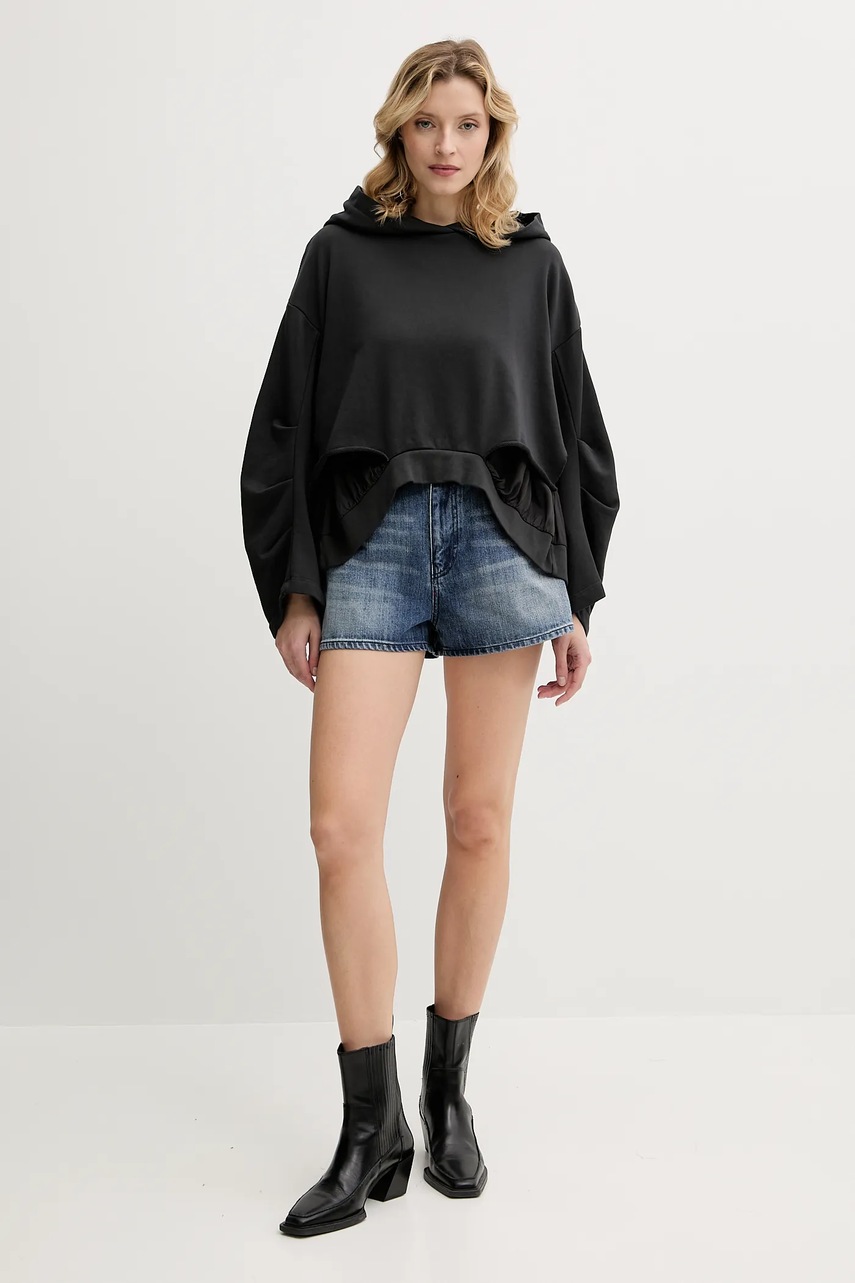 Кофта Pinko цвет чёрный с капюшоном однотонная 104967 A2HW