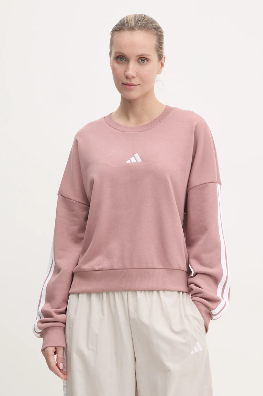 adidas bluză Essentials femei, culoarea roz, cu imprimeu, JD5288 adidas bluză Essentials femei, culoarea roz, cu imprimeu, JD5288