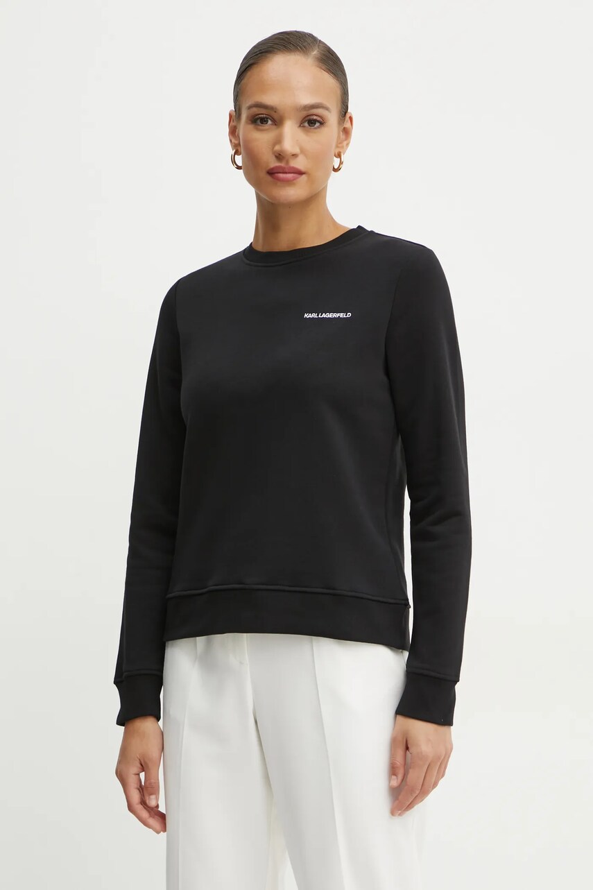 Karl Lagerfeld bluza femei, culoarea negru, neted, A1W20066