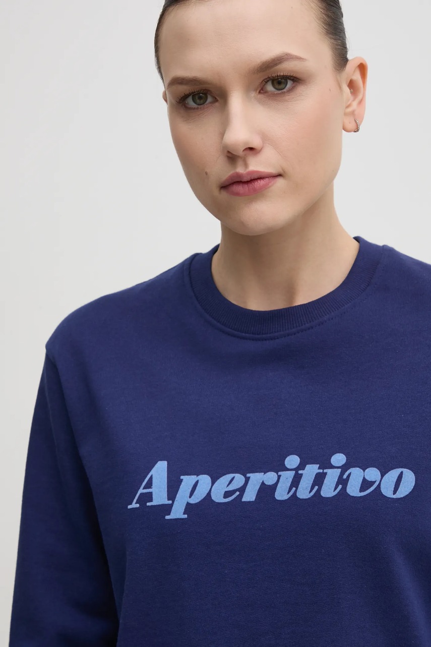 Βαμβακερή μπλούζα Drivemebikini Aperitivo Flock γυναικεία, χρώμα: ναυτικό μπλε, 2024-DMBS-021-NVB φωτογραφία