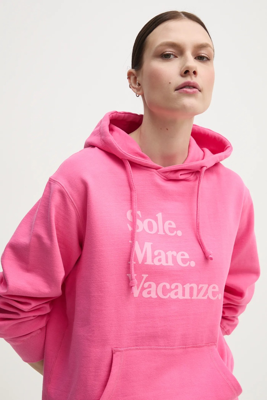Μπλούζα Drivemebikini Sole Mare χρώμα: ροζ, με κουκούλα, 2024-DMBS-025-PI φωτογραφία