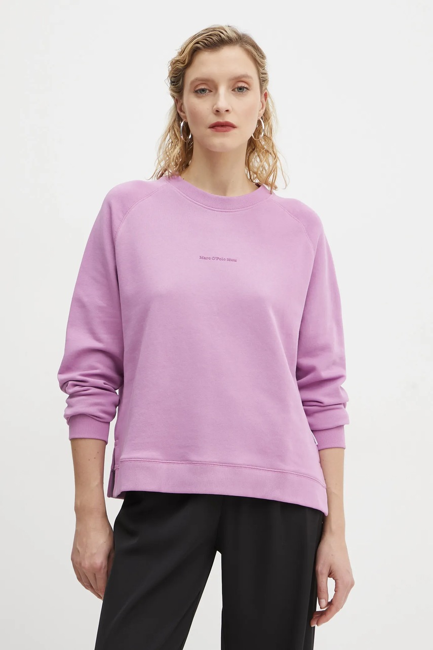 Marc O\'Polo hanorac de bumbac femei, culoarea violet, neted, 5000005644