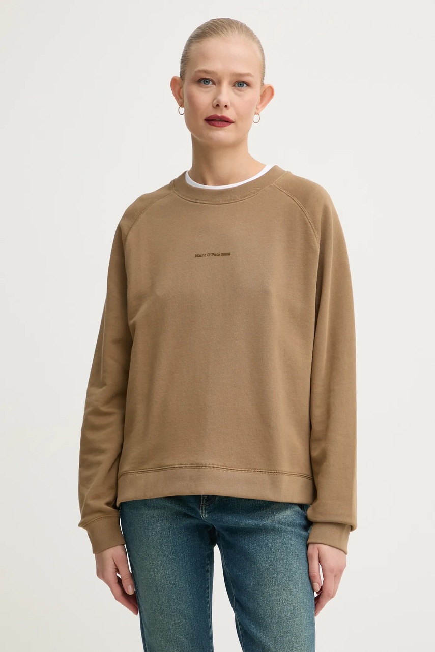 Marc O\'Polo hanorac de bumbac femei, culoarea maro, neted, 5000005644