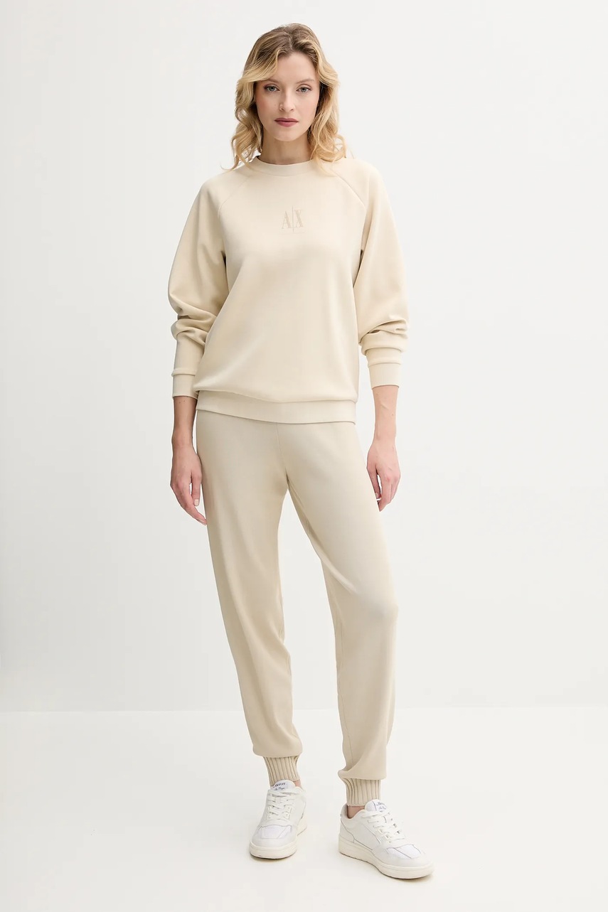 Кофта Armani Exchange цвет бежевый с аппликацией XW000826 AF13397