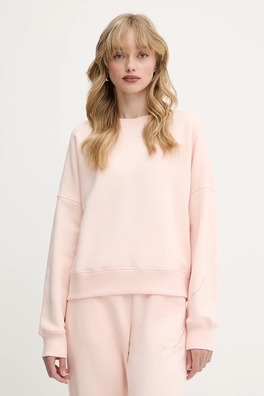 Armani Exchange bluză culoarea bej, cu imprimeu, XW000156 AF11852