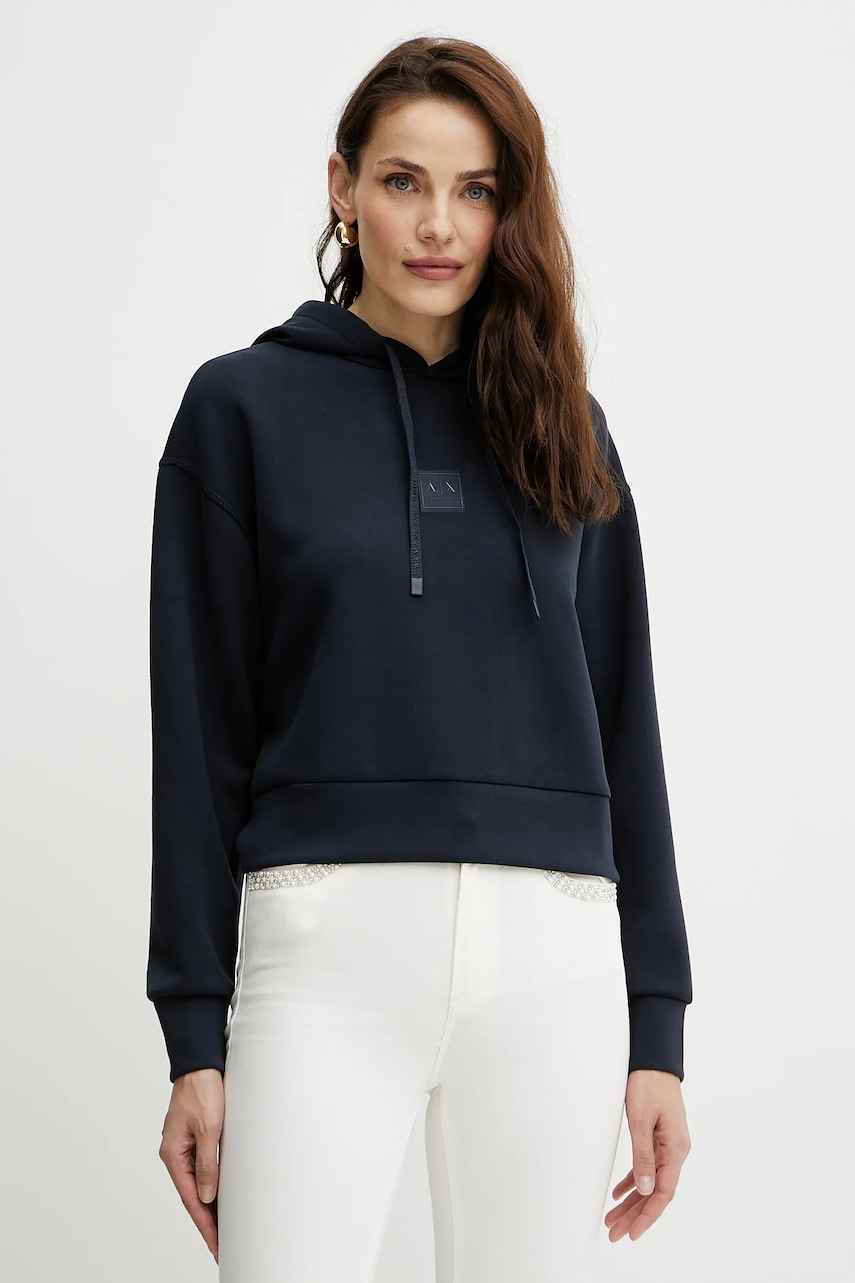 Armani Exchange bluza culoarea bleumarin, neted, XW000505 AF12819