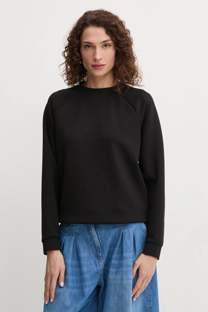 Armani Exchange bluza femei, culoarea negru, cu imprimeu, XW000826 AF13397