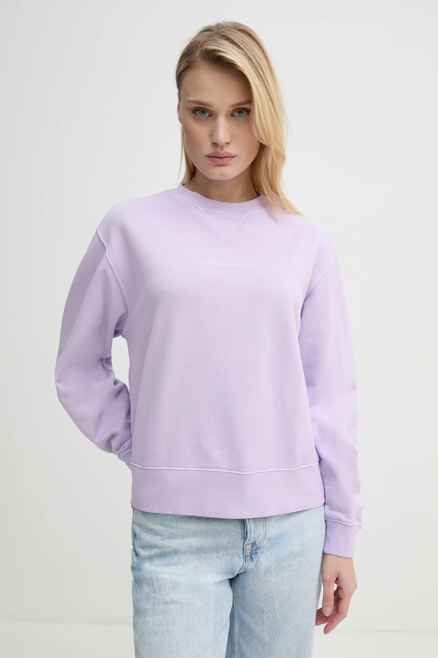 Marc O\'Polo hanorac de bumbac femei, culoarea violet, cu imprimeu, 5000005959