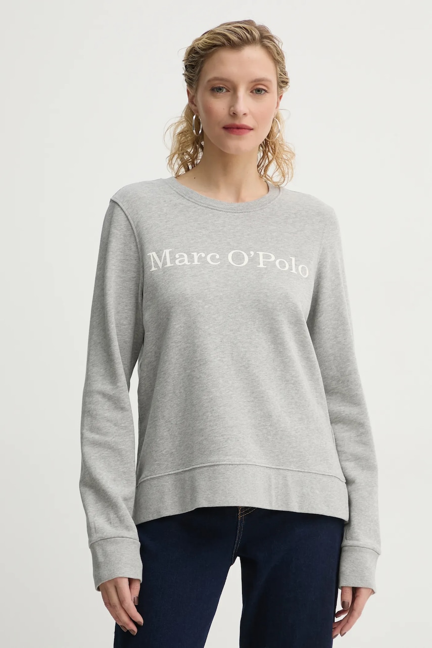 Marc O\'Polo hanorac de bumbac femei, culoarea gri, cu imprimeu, 500407354055