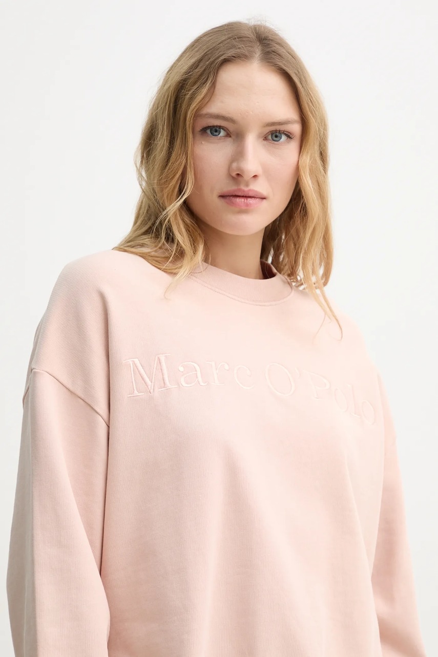 Βαμβακερή μπλούζα Marc O'Polo γυναικεία, χρώμα: ροζ, 502407354033 φωτογραφία