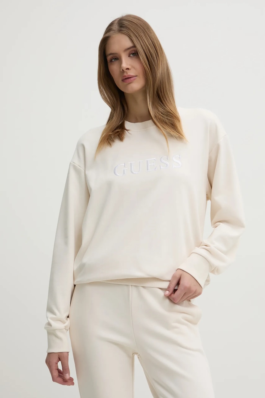 

Суичър Guess SOFIA в бежово с апликация O5RQ03 KCO31, Бежов