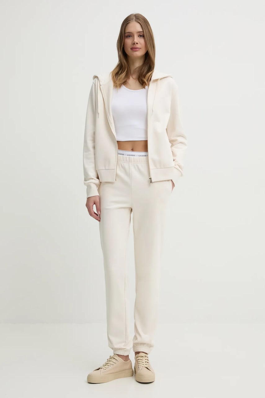 Кофта Guess SOFIA женская цвет бежевый с капюшоном однотонная O5RQ01 KCO31 Кофта Guess SOFIA женская цвет бежевый с капюшоном однотонная O5RQ01 KCO31