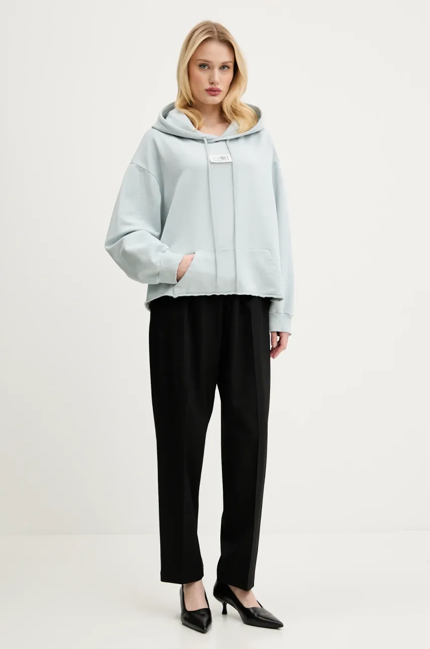 Хлопковая кофта MM6 Maison Margiela женская с капюшоном с аппликацией S52GU0235 Хлопковая кофта MM6 Maison Margiela женская с капюшоном с аппликацией S52GU0235