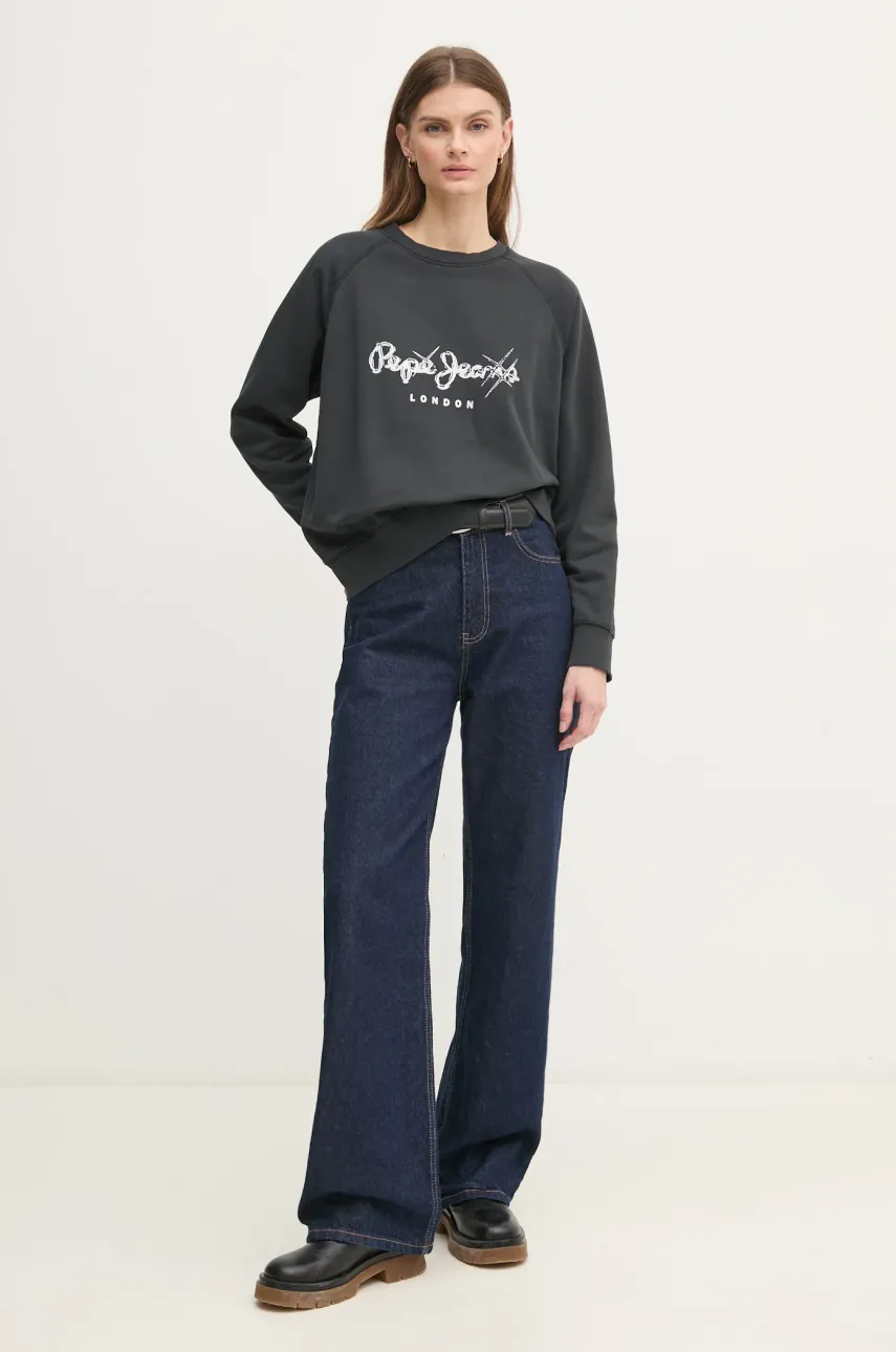 Кофта Pepe Jeans LUPITA женская цвет серый с принтом PL581467 Кофта Pepe Jeans LUPITA женская цвет серый с принтом PL581467