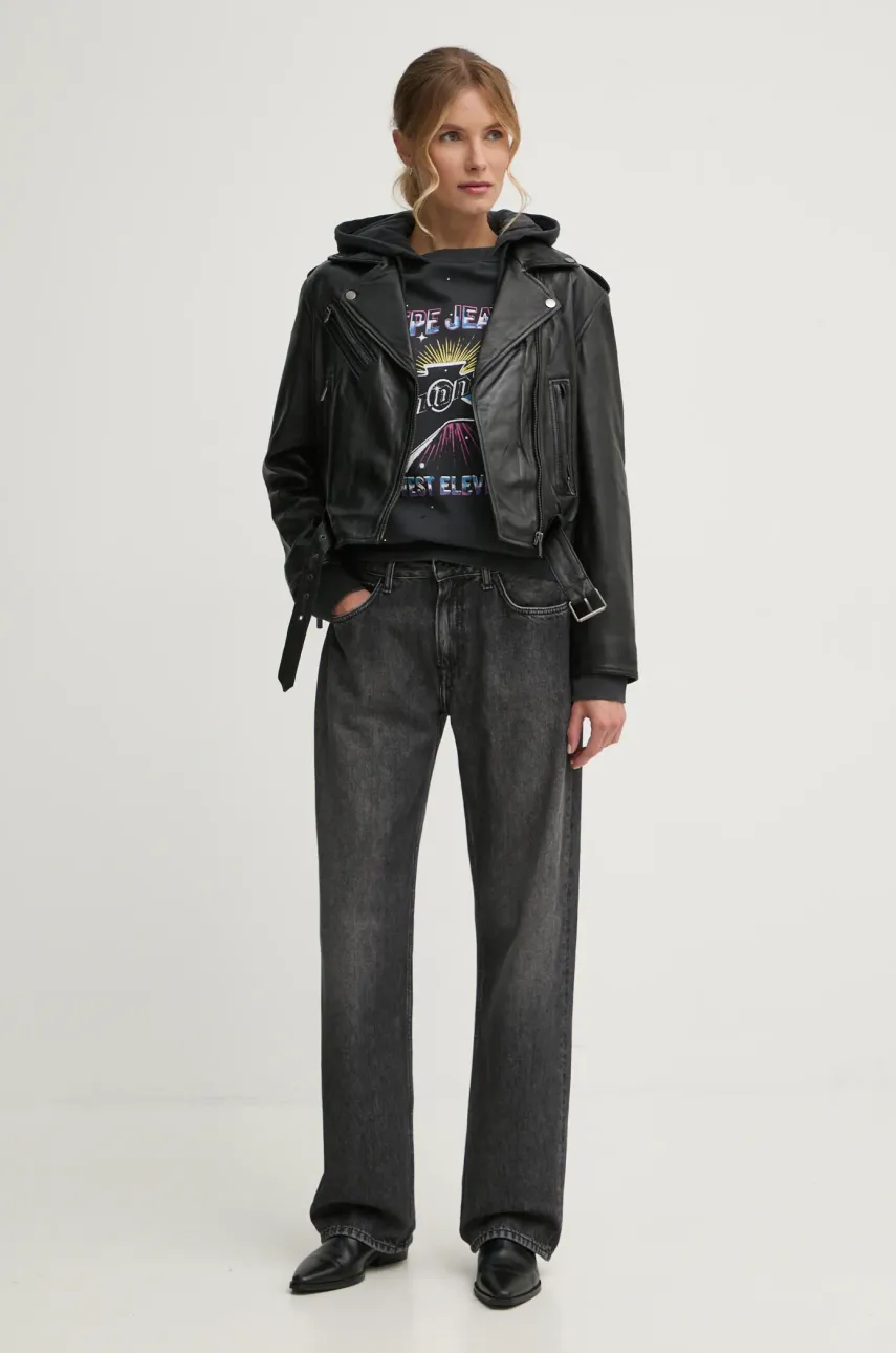 Кофта Pepe Jeans LILIAN женская цвет серый с капюшоном с принтом PL581469 Кофта Pepe Jeans LILIAN женская цвет серый с капюшоном с принтом PL581469