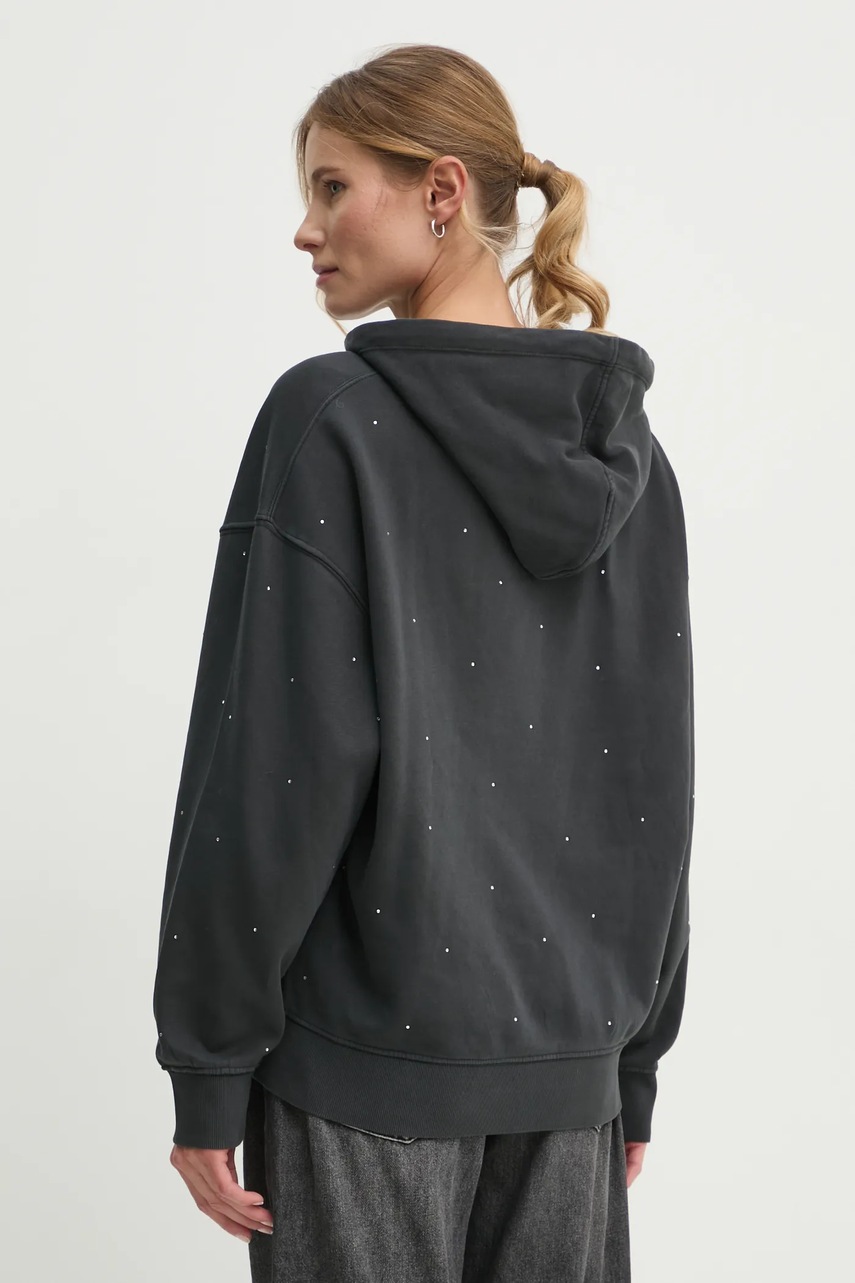 Кофта Pepe Jeans LILIAN жіноча колір сірий з капюшоном з принтом PL581469 
