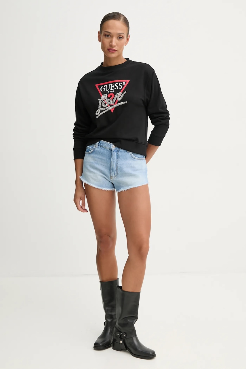 Кофта Guess женская цвет чёрный с аппликацией W5RQ04 KB683 Кофта Guess женская цвет чёрный с аппликацией W5RQ04 KB683