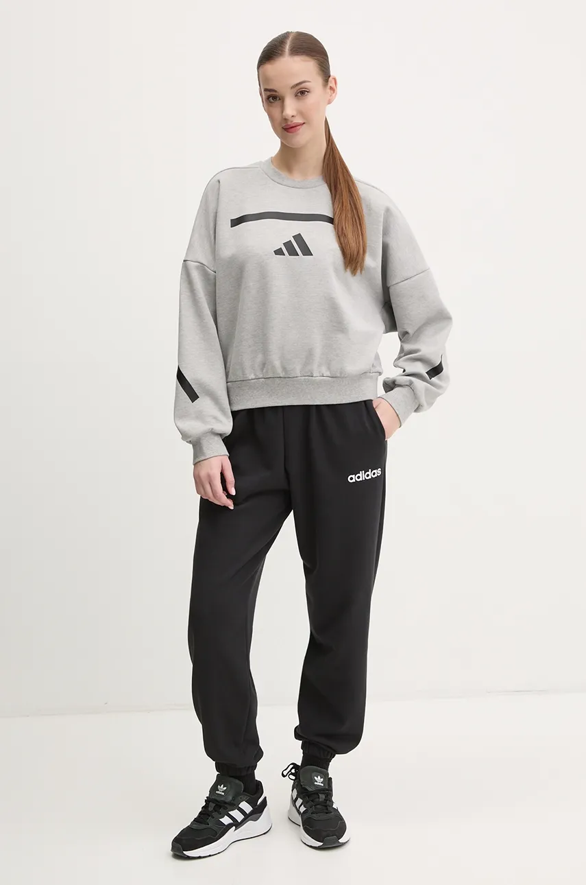 Кофта adidas Z.N.E. женская цвет серый с принтом JC5403 Кофта adidas Z.N.E. женская цвет серый с принтом JC5403