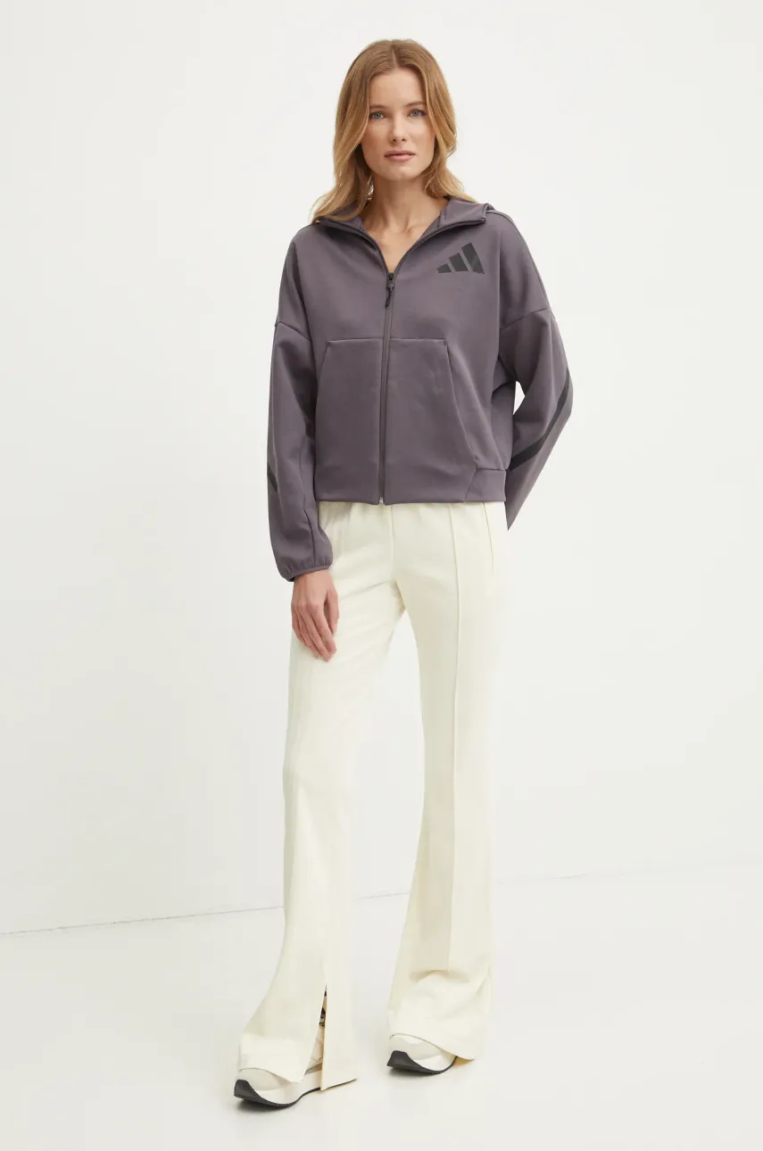 Кофта adidas Z.N.E. женская цвет фиолетовый с принтом JD5985 Кофта adidas Z.N.E. женская цвет фиолетовый с принтом JD5985