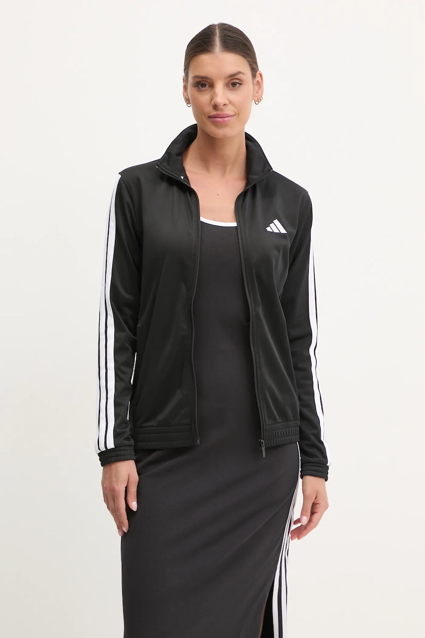 adidas bluza W 3S TT TRIC femei, culoarea negru, cu imprimeu, JC8889 adidas bluza W 3S TT TRIC femei, culoarea negru, cu imprimeu, JC8889