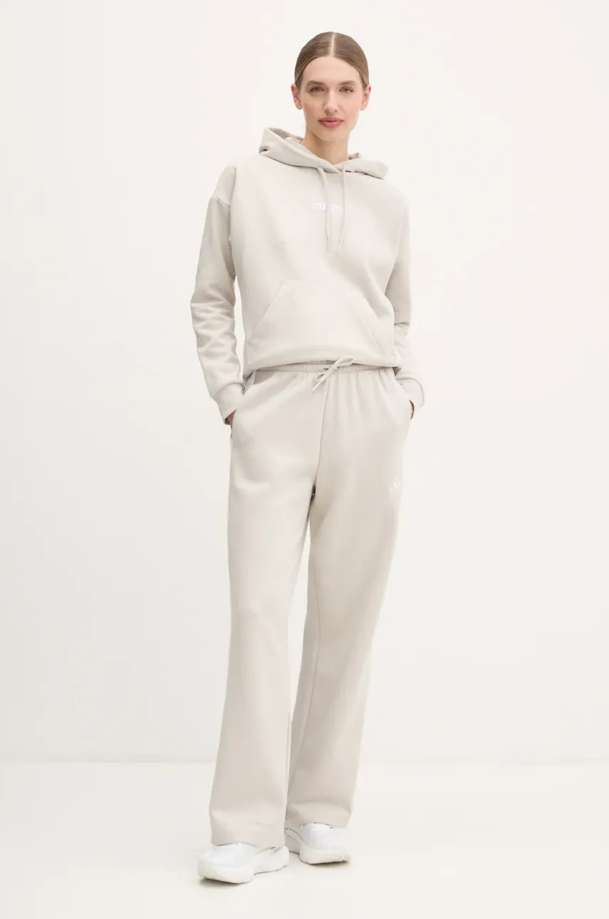 Кофта adidas Essentials Linear женская цвет бежевый с капюшоном однотонная JG8652 Кофта adidas Essentials Linear женская цвет бежевый с капюшоном однотонная JG8652