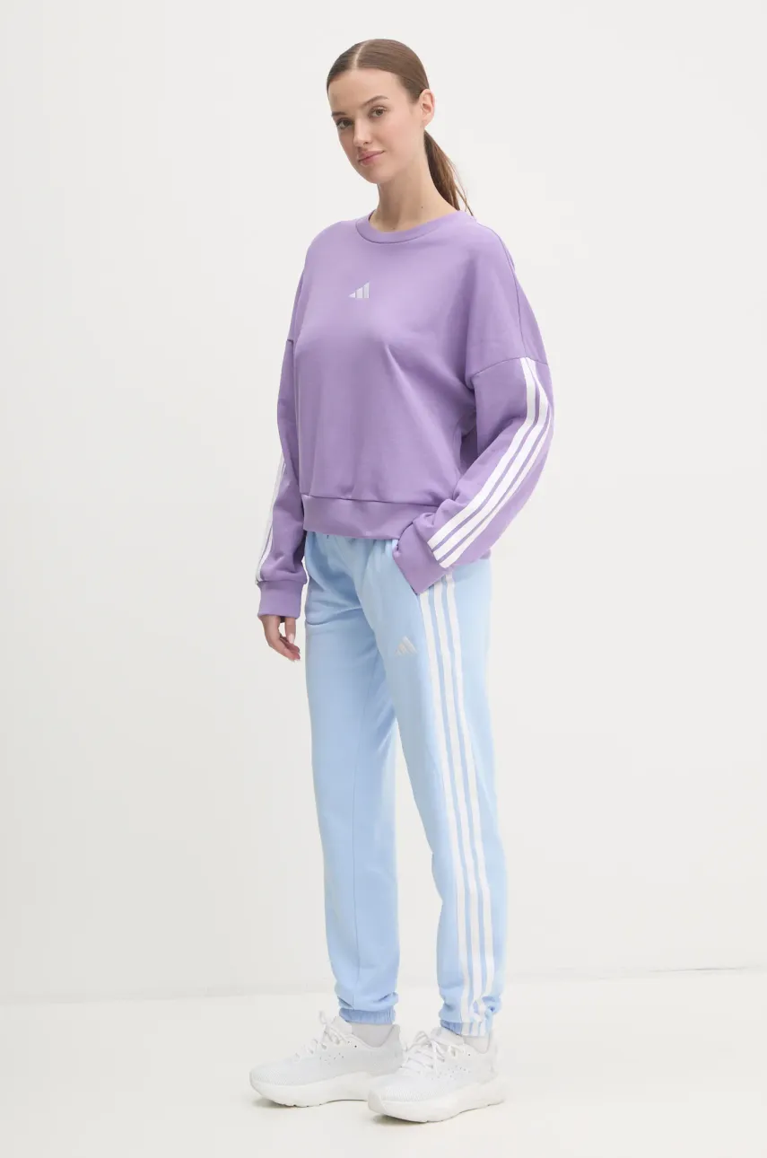 Кофта adidas Essentials женская цвет фиолетовый с аппликацией JD5291 Кофта adidas Essentials женская цвет фиолетовый с аппликацией JD5291