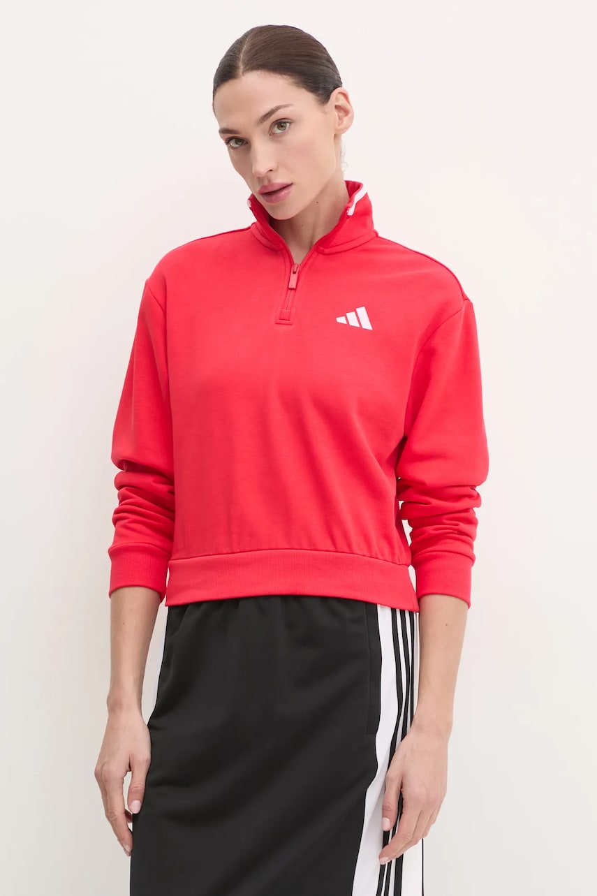adidas bluza W CB Color Pop femei, culoarea rosu, neted, JG4171 adidas bluza W CB Color Pop femei, culoarea rosu, neted, JG4171