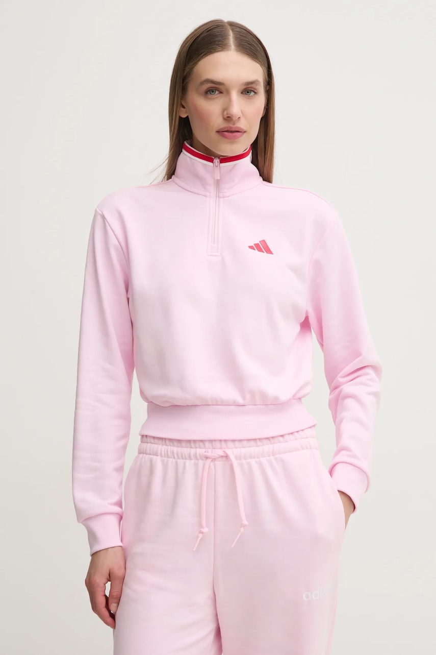 adidas bluza W CB Color Pop femei, culoarea roz, modelator, JG4174 adidas bluza W CB Color Pop femei, culoarea roz, modelator, JG4174