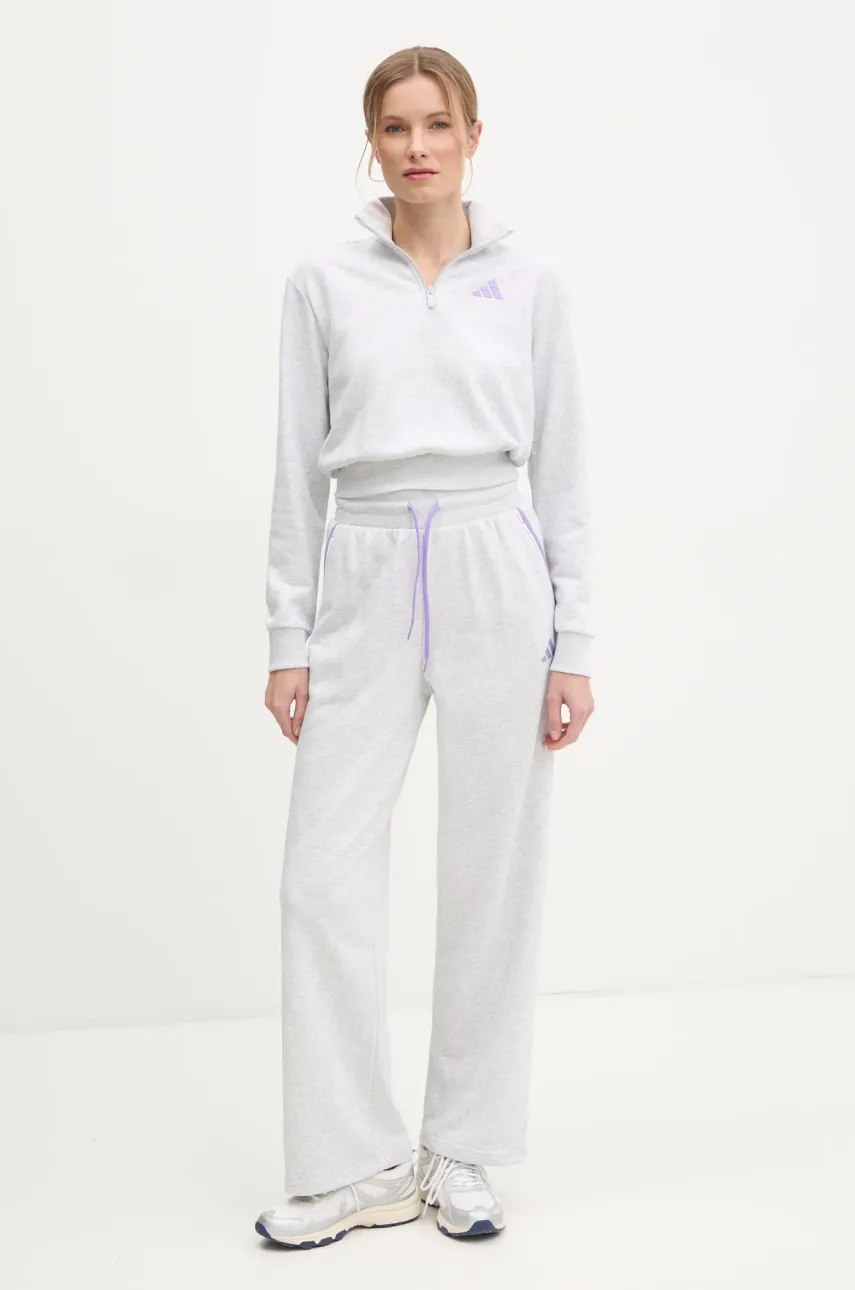 Кофта adidas W CB Color Pop женская цвет серый однотонная JN6989 Кофта adidas W CB Color Pop женская цвет серый однотонная JN6989