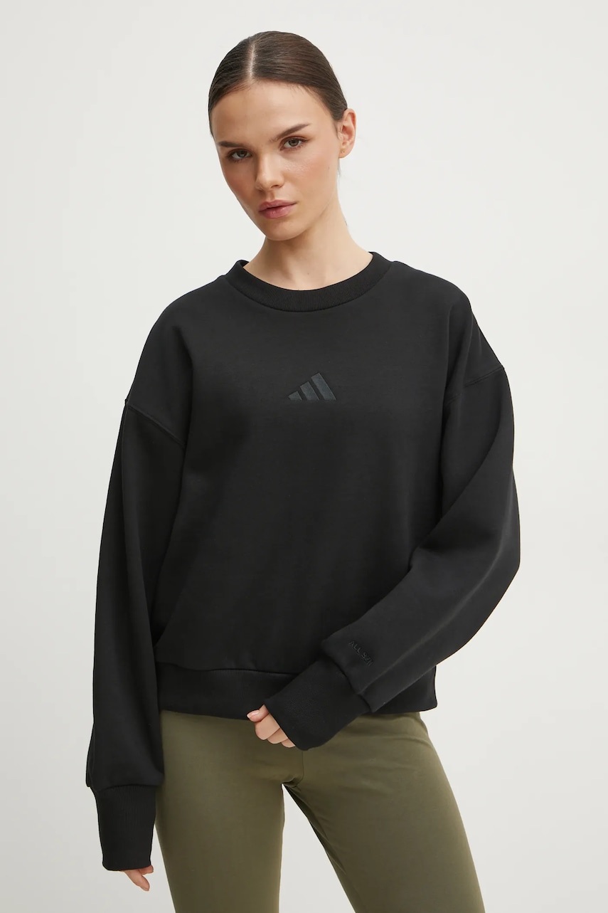 adidas bluza ALL SZN femei, culoarea negru, neted, IX3812 adidas bluza ALL SZN femei, culoarea negru, neted, IX3812