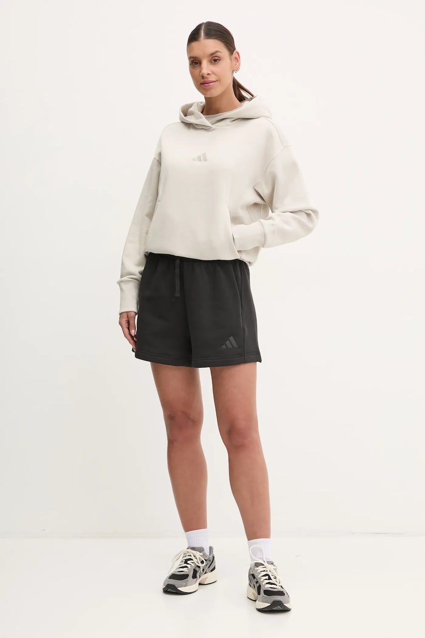 Кофта adidas ALL SZN женская цвет бежевый с капюшоном с аппликацией JD4675 Кофта adidas ALL SZN женская цвет бежевый с капюшоном с аппликацией JD4675