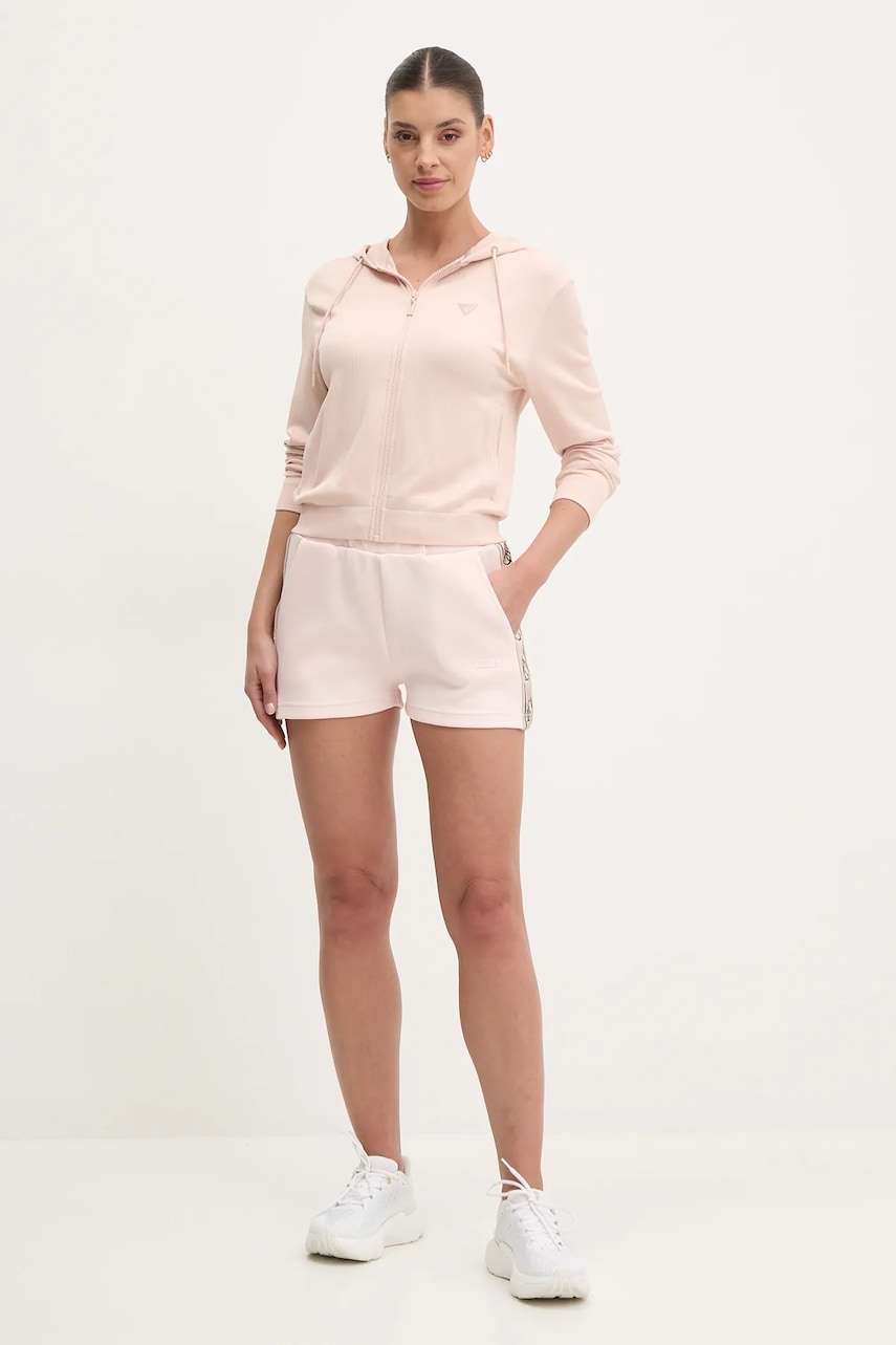 Кофта Guess MARTINA женская цвет бежевый с капюшоном однотонная V5RQ07 Z3M50 Кофта Guess MARTINA женская цвет бежевый с капюшоном однотонная V5RQ07 Z3M50