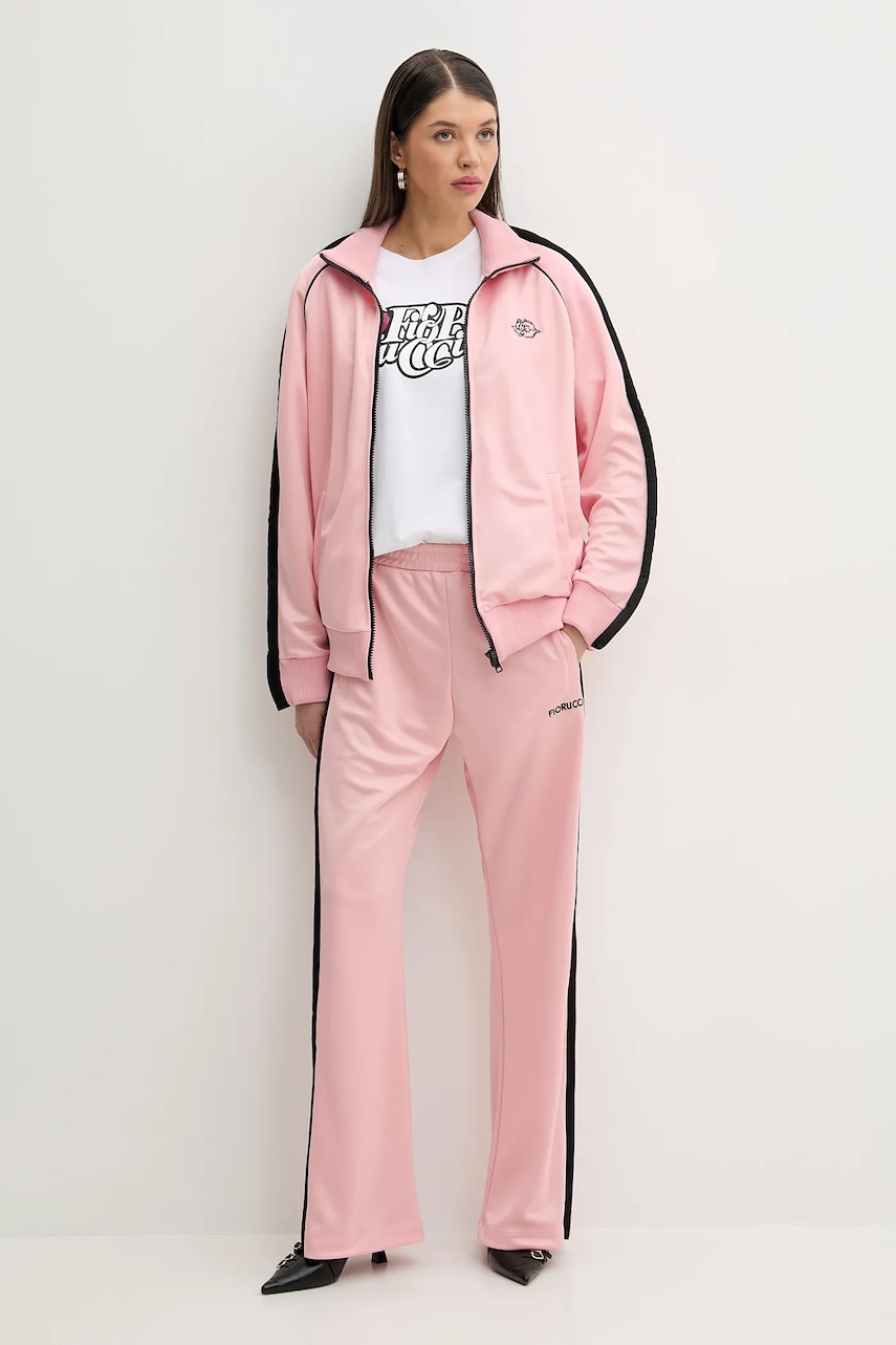 Кофта Fiorucci Puffy Piping Angel Track Sweatshirt женская цвет розовый с аппликацией U02SPSZI270PL01PN02 Кофта Fiorucci Puffy Piping Angel Track Sweatshirt женская цвет розовый с аппликацией U02SPSZI270PL01PN02
