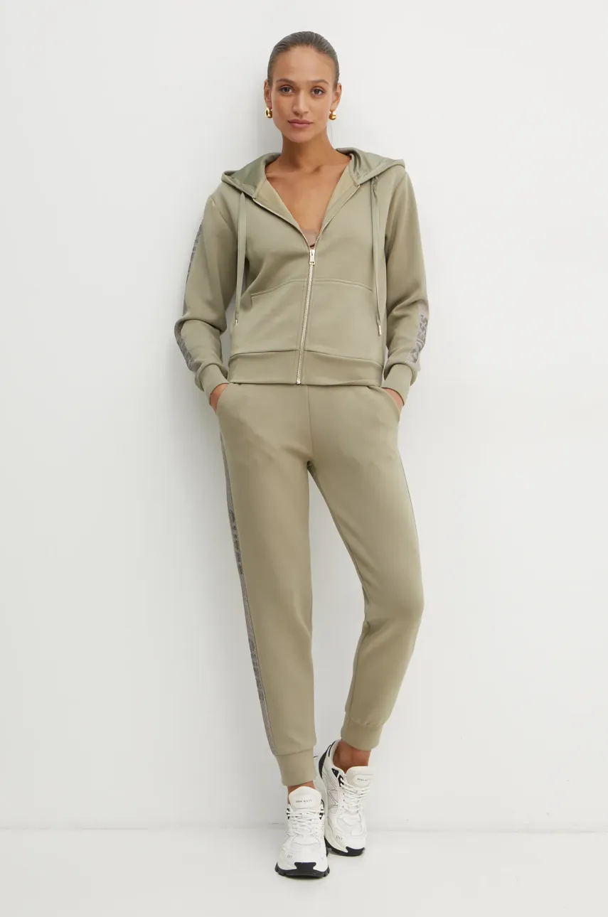Кофта Guess женская цвет зелёный с капюшоном однотонная W5RQ03 KBYE2 Кофта Guess женская цвет зелёный с капюшоном однотонная W5RQ03 KBYE2