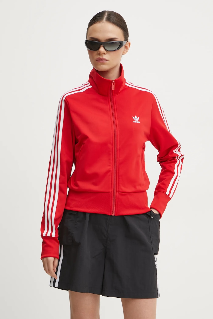 adidas Originals bluză Adicolor Classics Firebird femei, culoarea roșu, cu imprimeu, IR8079 adidas Originals bluză Adicolor Classics Firebird femei, culoarea roșu, cu imprimeu, IR8079