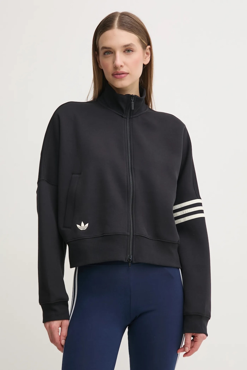 adidas Originals bluză Neuclassics femei, culoarea negru, cu imprimeu, JI8495 adidas Originals bluză Neuclassics femei, culoarea negru, cu imprimeu, JI8495