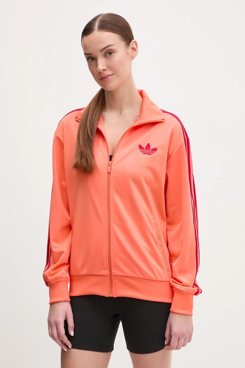 adidas Originals bluza Firebird femei, culoarea portocaliu, cu imprimeu, JP2294 adidas Originals bluza Firebird femei, culoarea portocaliu, cu imprimeu, JP2294